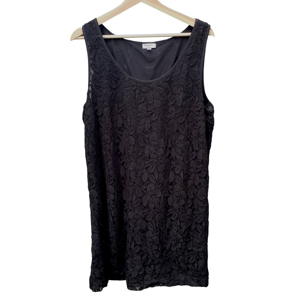 DKNYC little black translucent lace dress, size L
